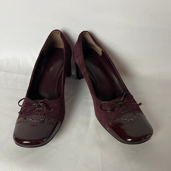 COMME CA DU MODE Burgandy Leather Pump Heels Size 22.5 Japan, US 7.5 - Picture 2 of 11